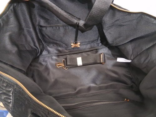Sam Edelman Weekender Duffel Bag - 18" x 13.5" x 9" - black/gold (model: 1984946) image 3