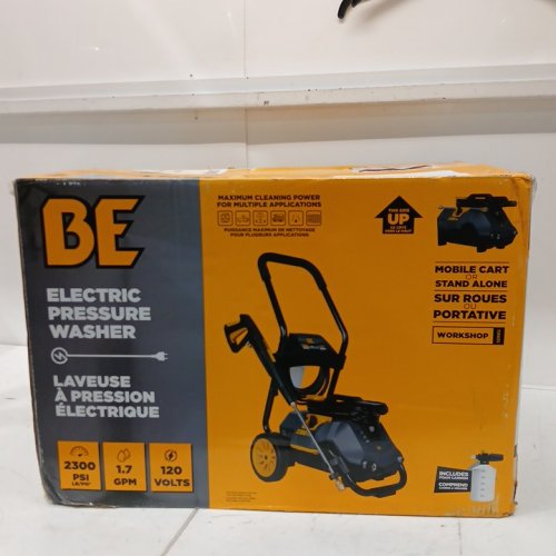 BE Power Equipment Electric Pressure Washer with Powerease Motor and AR Axial Pump - 1.7GPM - 2000PSI - YELLOW/BLACK - (MODEL:P2314EN) image 2