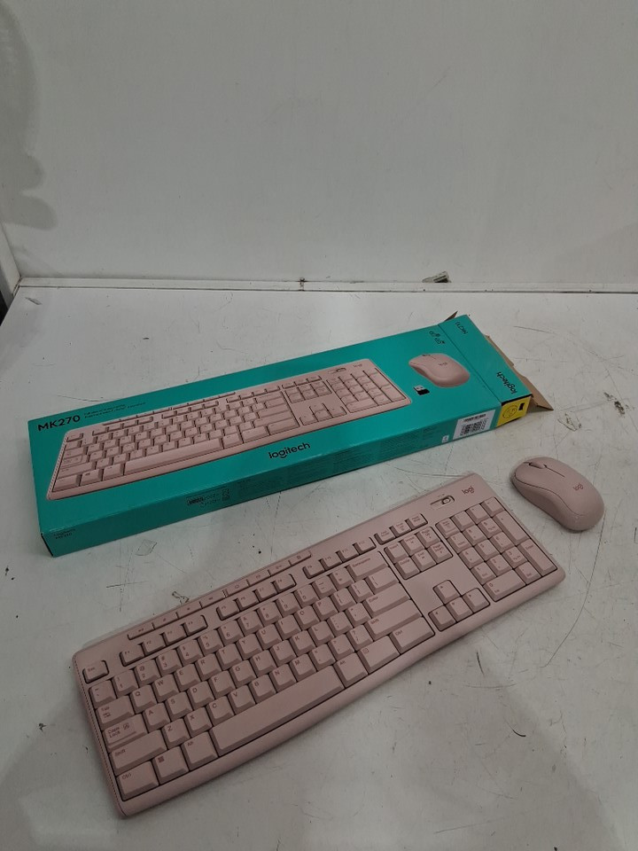 2pc Logitech MK270 Wireless Keyboard and Mouse Combo - 2.4 GHz Wireless - Pink (Model: MK270) image 2