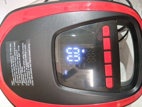 kosmegal Electric Tire Inflator with Auto-Off and Deflation Function - 12V - 35psi -  red (model: ap-0105) image 4