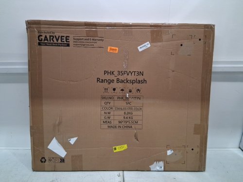 Garvee Stainless Steel Range Backsplash With Storage Shelf & Knife Racks - 36" x 29.5" - stainless (model: PHK_35FVYT3N) image 2