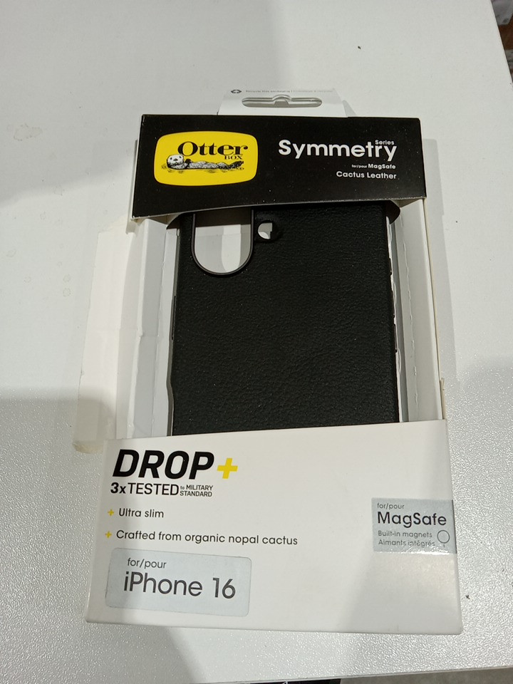 OtterBox Symmetry Series Cactus Leather iPhone 16 Case FOR MAGSAFE  - BLACK image 2
