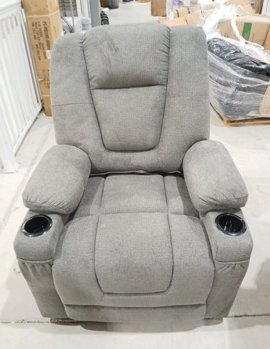 Aricella Chenille Chair Recliner with Massage, Heating, Cup Holders, and side pocket - Grey (Model: 76701M-51) image 4