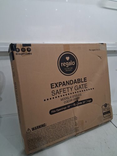 regalo plastic expandable safety gate - 28" - 42" x 23" - grey (model: 0723ds) image 2
