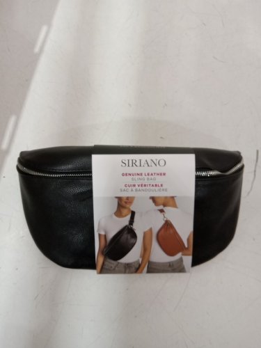 women's siriano genuine leather sling bag - 12" x 6'' - black (Style: 1988348) image 2