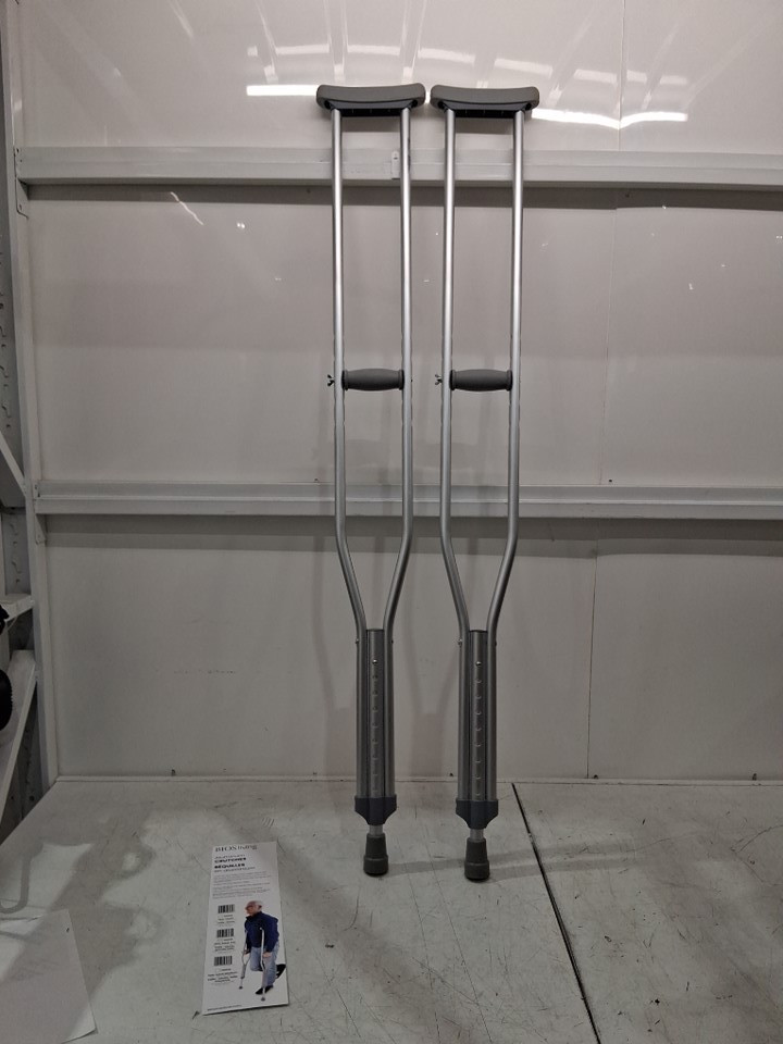 Adult bios adjustable aluminum crutches - Large for 5'10" - 6'6" - grey (model: 56035) image 2