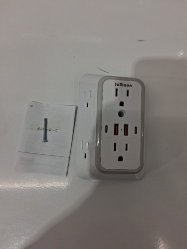 jcblaon surge protector outlet extender - 6 plugs/2 usb ports/2 usb c ports - white image 2