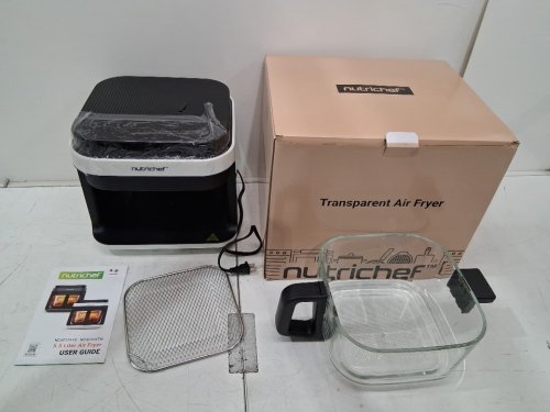 Nutrichef transparent glass Air Fryer with Preset Cook Modes -  5.8 Quart - black/white (model: ncaf539tw) image 2