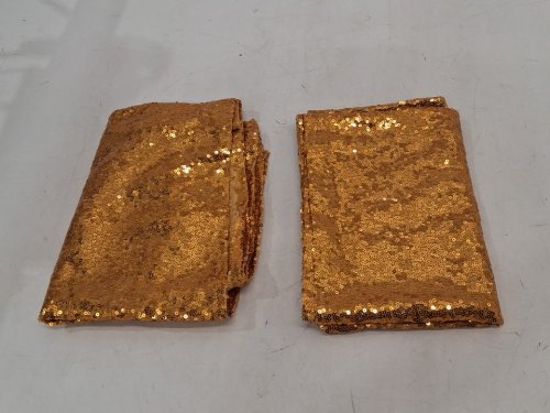 2Pk Gold Sequin Table Runner - 12" x 72", decorative Glitter Table Runner - gold image 3