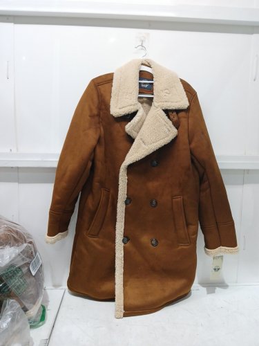 MENS dockers Faux Shearling Midlength Overcoat - medium - brown (style: dm2js226) image 3