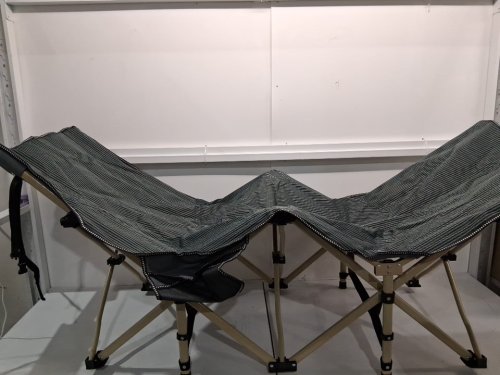 atorpok camping cot with carrying case - 78" x 31" x 18" - black with stripes (model: JGTW-L) image 2