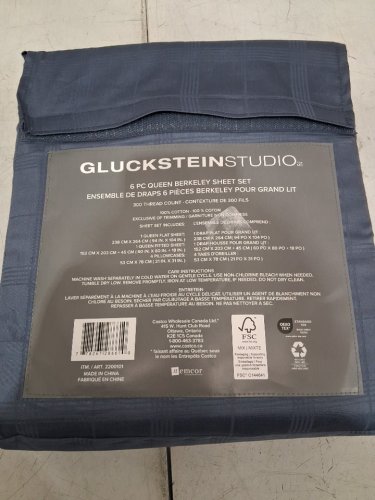 6PC Gluckstein Studio Berkeley Sheet Set - QUEEN - Blue (Model: 2200101) image 4