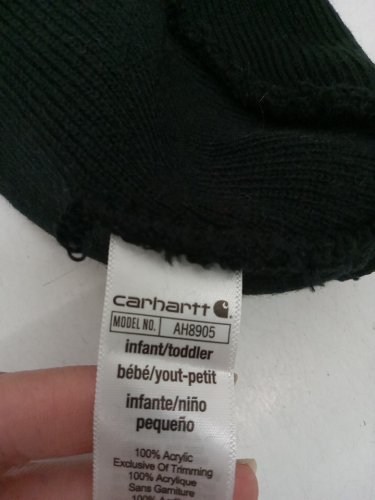Infant / Toddler Carhartt Acrylic Beanie Hat - OSFM - Black (Style: AH8905) image 3