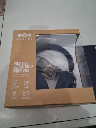 House of Marley Positive Vibration 2 Wireless Bluetooth Over-ear Headphones with mic and 50mm dynamic drivers - Blue Denim (Model: EM-JH133-DN) image 3
