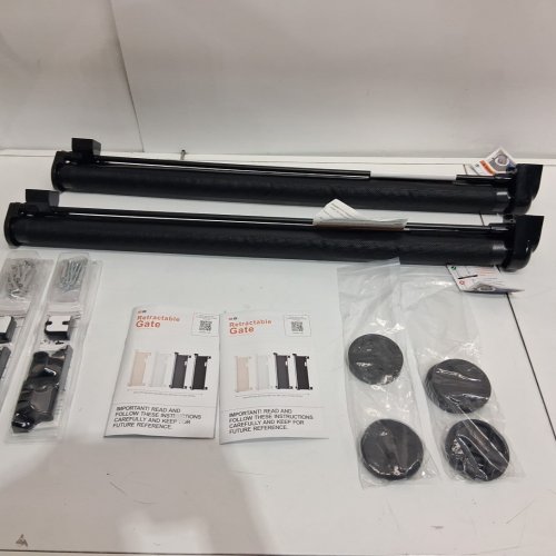 2PK RETRACTABLE SAFETY GATE FOR INDOOR/OUTDOOR - 33" X 55" - BLACK (MODEL: SH20.006D) image 3