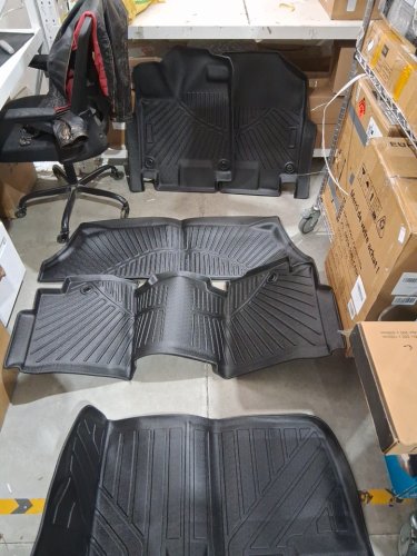 5pc honda odyssey 2008-2024 floor liner set weather proof - black image 3
