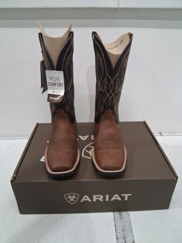 men's ariat Sport Rustler Western Boot - size 9.5 (extra wide) - Brute Brown/Tack Room Black (style: 10025127) image 2