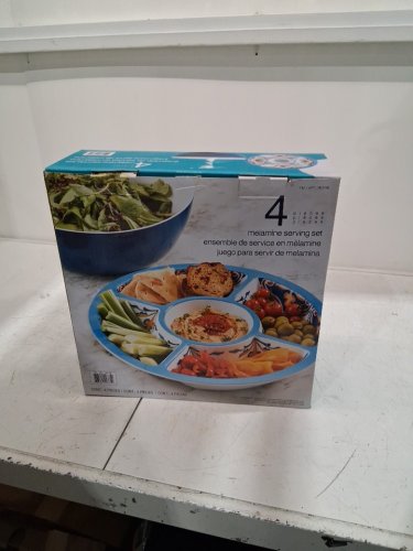 4PC PANDEX MELAMINE SERVING SET, BLUE PATTERN (MODEL:1901790) image 2