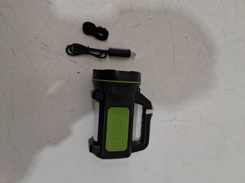 strong searchlight super bright handheld flashlight with side light - 3" x 6" - 220v - black/green - (model: 882b) image 3