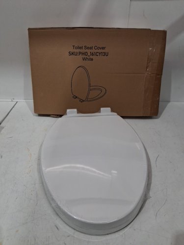 Garvee Elongated Toilet Seat with Slow Soft Close - 19" - white (model: pho_161cy13u) image 2