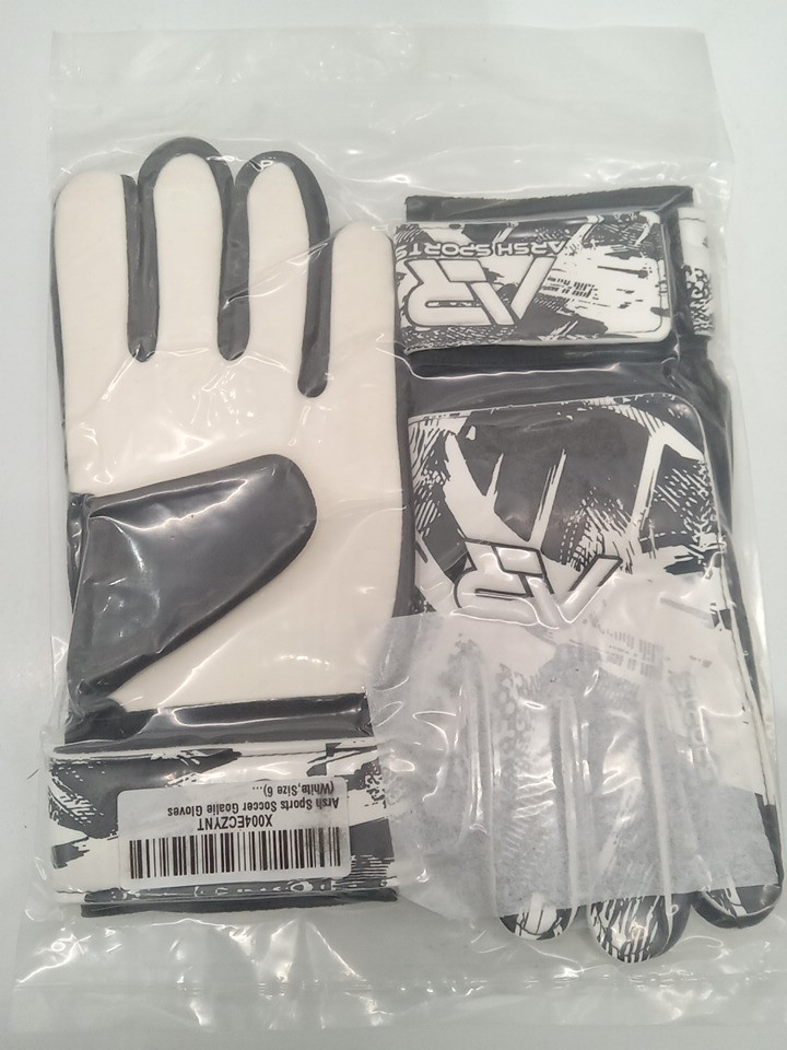 kid's arsh sports soccer gloves - size 6 - white/black image 2
