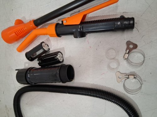 Portable power operated pump for fuel or water transfer - 2.4gpm - 17.1" - Orange/black (Model: yfs-xl-d8a) image 4
