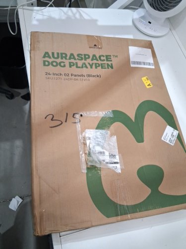2pc FXW AuraSpace Acrylic Indoor Dog Playpen panel and gate for Small and Medium Dogs - 24" - black (model: 1271-24DP-BK) image 2