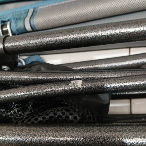 MACSPORTRS Collapsible large portable folding hammock with removable canopy - 250LBS Max - 88.75" x 26" x 40" - Turquoise/Grey - (Model: H806S-201) image 6