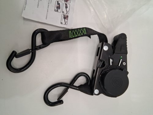 XSTRAP standard automatic self-retracting ratchet tie-down strap - black/green - image 3