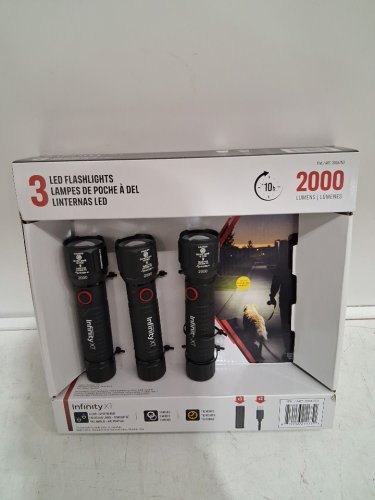 3pk Infinity X1 Rechargeable Flashlight - 2000 Lumen - black (model: 2006753) image 2