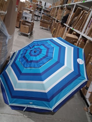 RIO BEACH UMBRELLA WITH ANCHOR - 7.5 FT - BLUE (MODEL: 1985294) image 5
