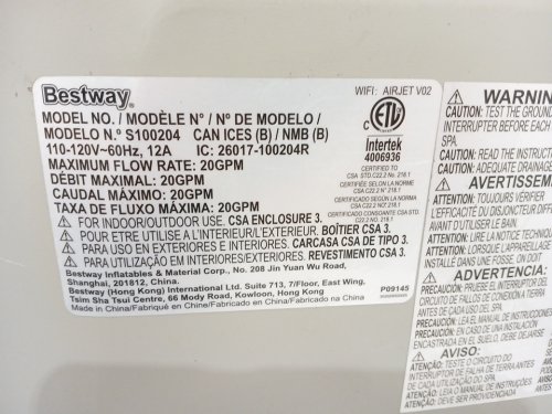 Bestway Inflatable Hot Tub With Motor and cover - 4 Person - 70" - White image 10