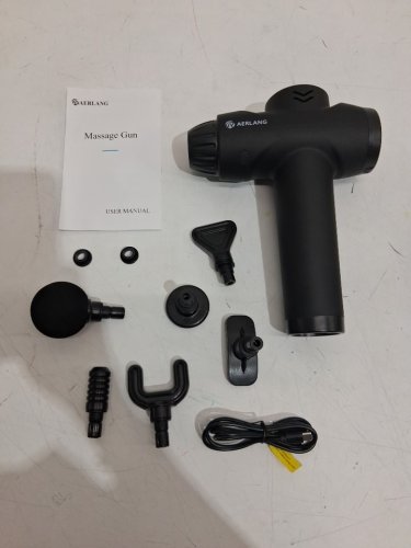 AERLANG RECHARGEABLE HANDHELD DEEP TISSUE MASSAGE GUN - BLACK (MODEL: EM9) image 3