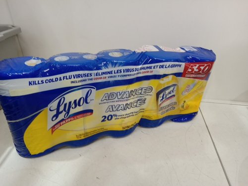 5pk lysol advanced disinfecting wipes - 550 wipes total - citrus scent (model: 1708072) image 2