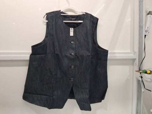 women's talbots refined denim button-up vest - size 24w - grey (Style : P253079415) image 2