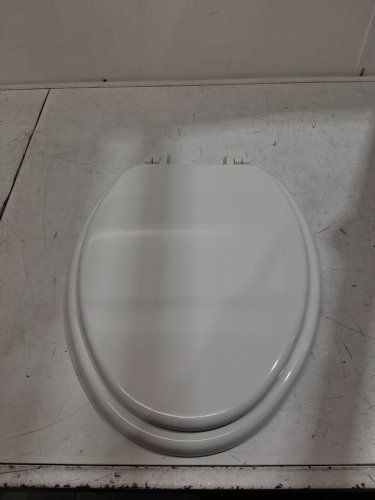 bemis elongated enameled wood toilet seat - 17" x 14" - white (model: 1400tta 000) image 3