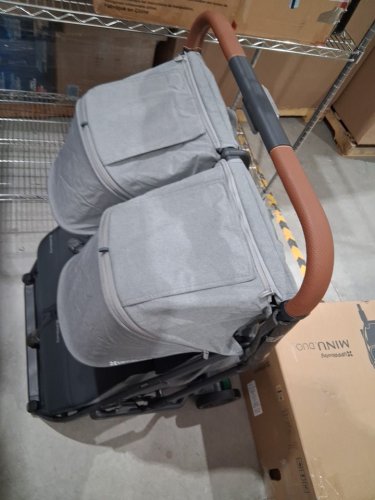 UPPABABY MINU DUO SIDE-BY-SIDE DOUBLE STROLLER LIGHTWEIGHT + COMPACT DESIGN - 100LBS CAP - 26" WIDE - BLACK/GREY (MODEL: 0801-MND-NA-GRY) image 8