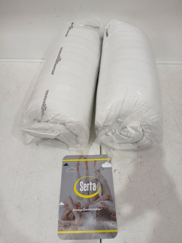 2PK SERTA Won't Go Flat medium support foam pillows - queen / 20" x 28" - white image 3
