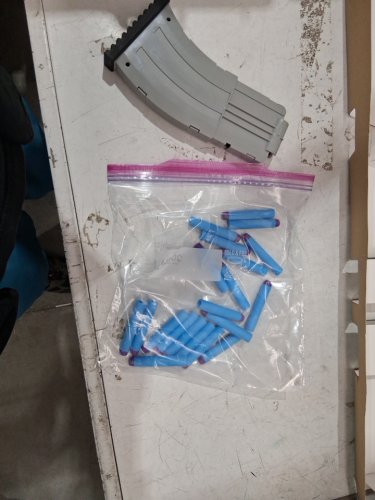 fortnite x nerf ar-1 clip and dart replacement - 10 dart clip -20 darts - blue / grey / black image 2