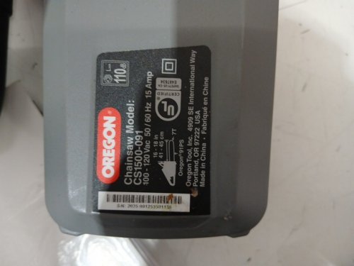 OREGON SELF-SHARPENING CORDED CHAINSAW - 18" BLADE 15AMP - GREY (MODEL: cs1500-091) image 7