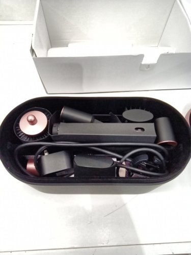 6PC DYSON i.d curly + coily airwrap multi styler and hair dryer with bluetooth - pink / rose gold ( model: hs08) image 5