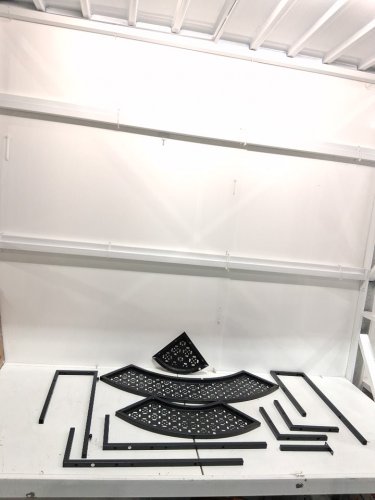 aboxoo 3 Tier Semi-Circular Metal Plant Stand-23.6"x 23.6"-black (model:ZY2030) image 3