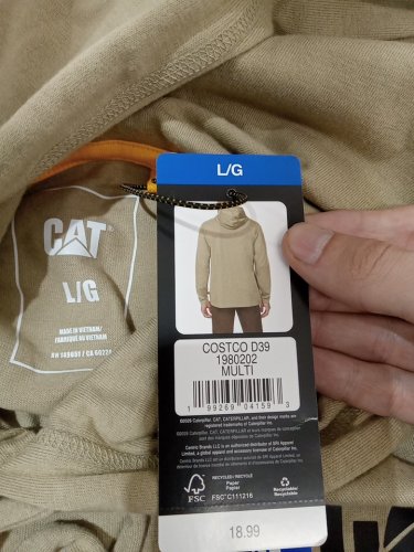 Men's CAT pull over long sleeve sweater - large - tan (STYLE: 1980202) image 4