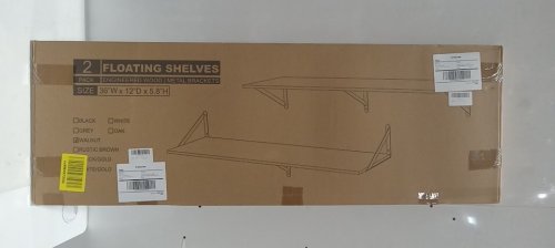 2pk Venusmiles Floating Wall Shelves with Metal Brackets - 36" x 12" - WALNUT image 3