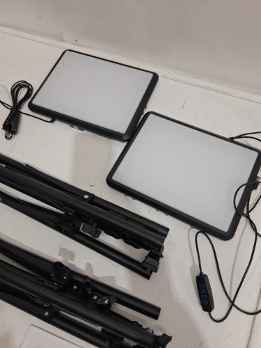 2PK NICEVEEDI LED VIDEO PHOTOGRAPHY LIGHTING KIT WITH TRIPOD STANDS - 2800K-6500K - BLACK (MODEL: NV-L12) image 4
