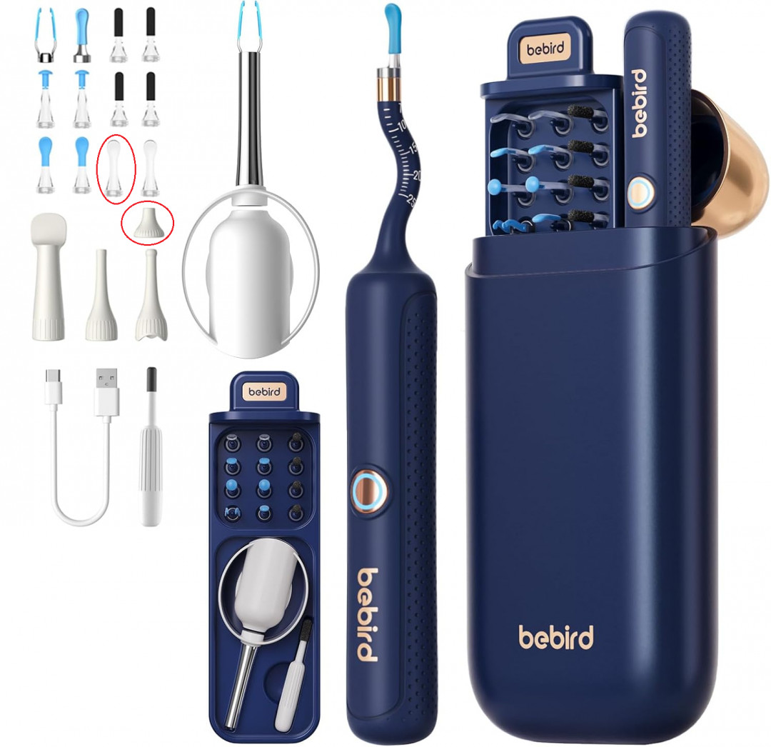 Bebird EarSight Plus smart All-in-One Ear Cleaning & Inspection with interchangeable ear tips - blue/gold (model: D39R) image 2
