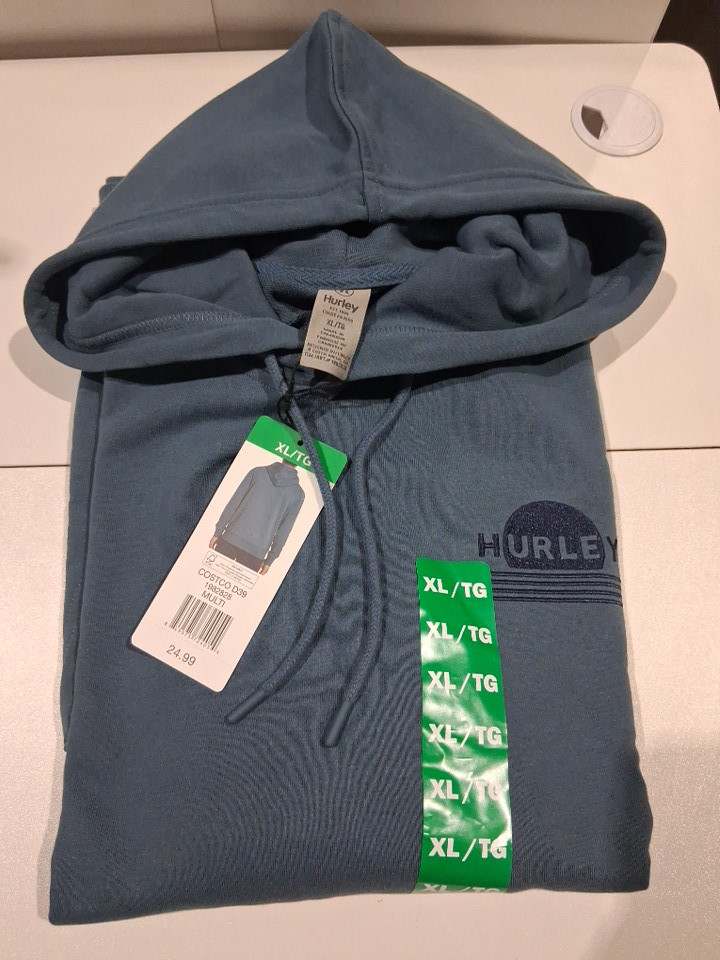 Men's hurley french terry pullover hoodie sweater - EXTRA LARGE- BLUE - (STYLE: 1982828) image 2