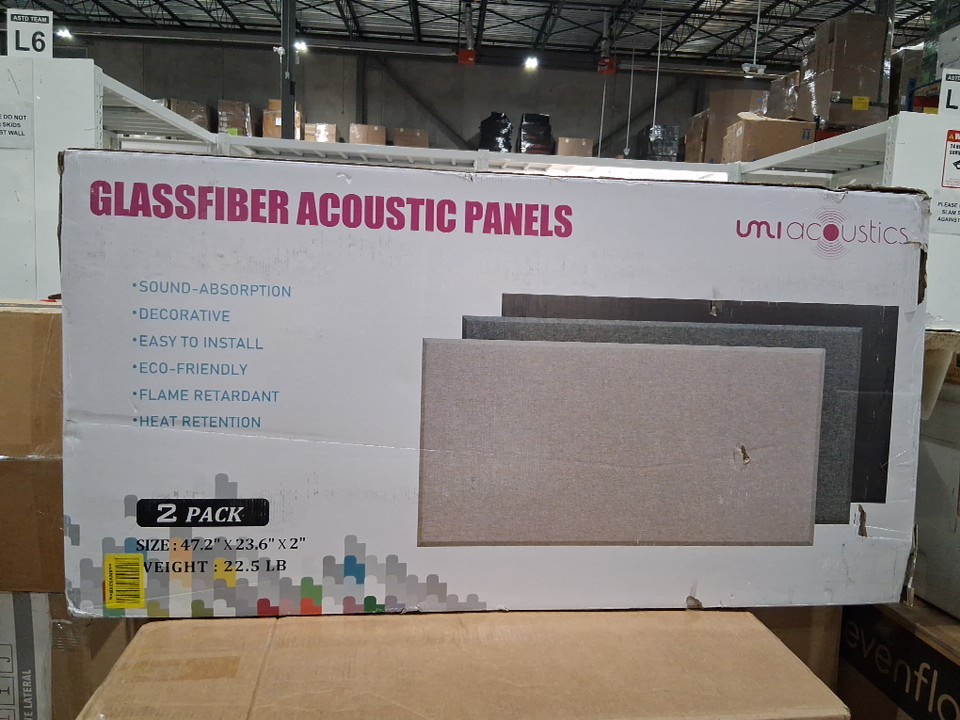 2pk umiacoustics Fiberglass Sound Absorbing Panels - 47" x 24" - off white image 2
