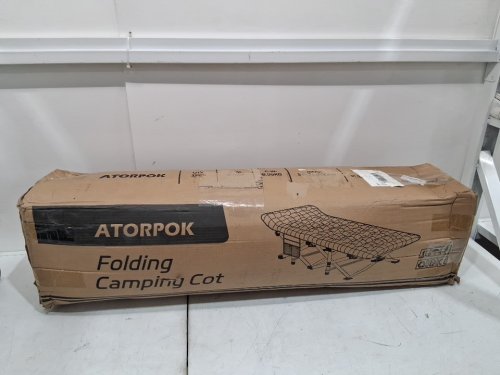 ATORPOK Portable Folding Camping Cot for Adults with Cushion  - 450LBS CAPACITY - 27.5' X 75" X 13.8" - BLACK - (Model: ‎ZZM-1) image 3