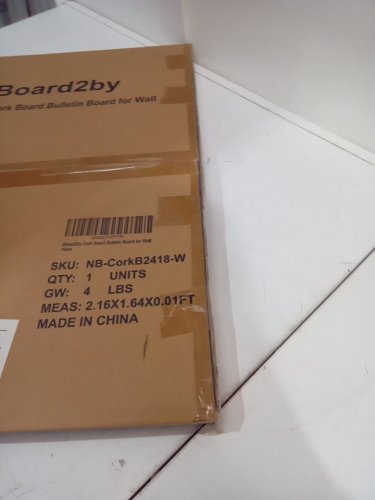 Board2by Cork Board Bulletin Board - 24" x 18" - brown/white image 3